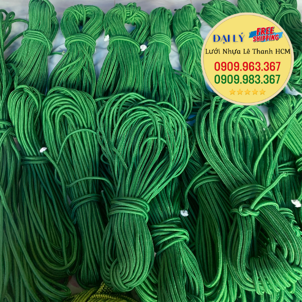 Giá sỉ dây dù tròn xanh 3 mm, 5mm, 10 mm cho đại lý HCM dây dù xanh tròn