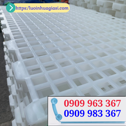 Sỉ rẻ tấm nhựa lót sàn nuôi heo, dê, chó tấm nhựa lót sàn chăn nuôi màu trắng lỗ ô vuông 1cm