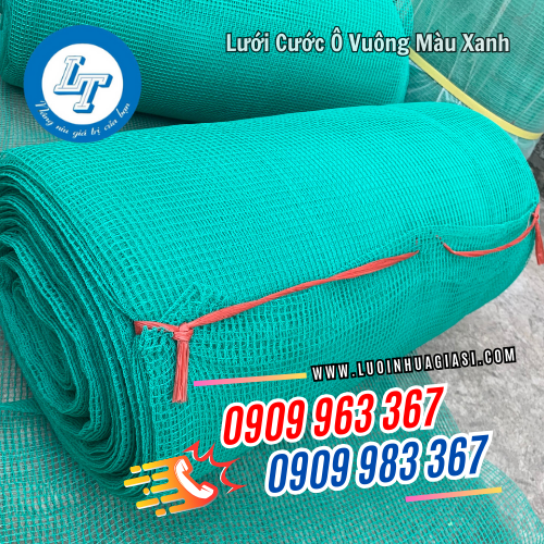 lưới cước ô vuông màu xanh đóng cuộn tròn lưới cước ô vuông màu xanh đóng cuộn tròn