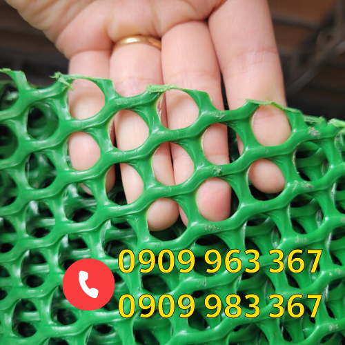 Lưới nhựa lót sàn nuôi vịt loại nào tốt giá rẻ? lưới nhựa mắt cáo màu xanh mắt lưới 1 cm