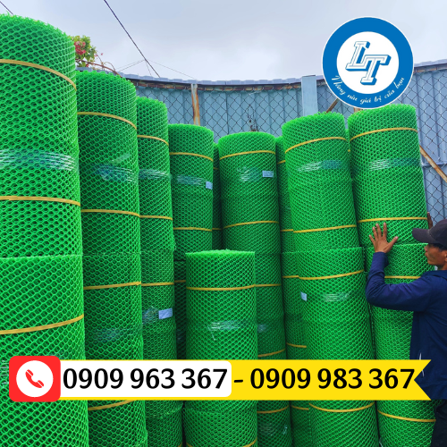 BÁO GIÁ LƯỚI NHỰA NUÔI GÀ CÁC LOẠI TẠI LÊ THANH lưới nhựa mắt cáo màu xanh