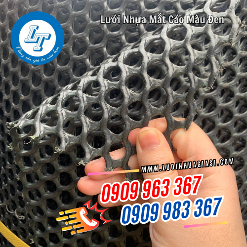 lưới nhựa mắt cáo màu đen dẻo dai lưới nhựa mắt cáo màu đen dẻo dai