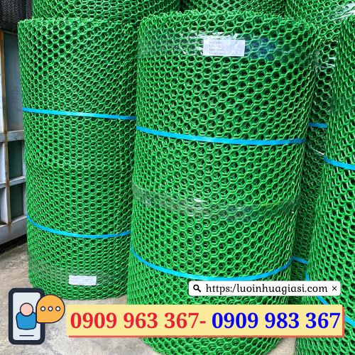 Lưới nhựa cứng lót sàn giá rẻ lưới nhựa mắt cáo màu xanh lá khổ 1m