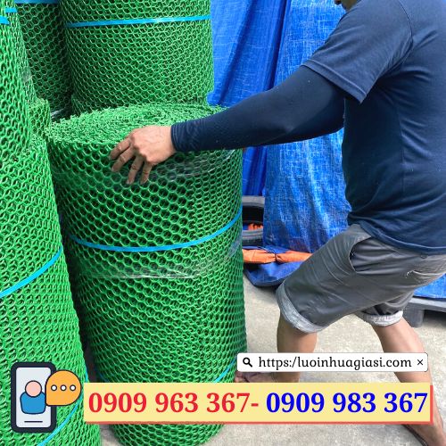Lưới nhựa cứng lót sàn giá rẻ lưới nhựa mắt cáo màu xanh lá