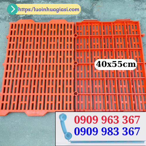 Cung cấp tấm nhựa lót sàn chăn nuôi giá rẻ HCM tấm nhựa lót sàn màu cam 40x55cm