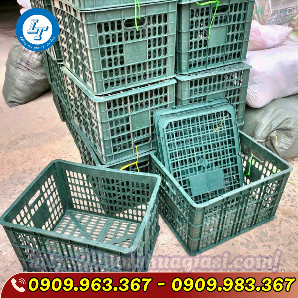 MUA RỖ NHỰA ĐÓNG XOÀI CÓ NẮP Ở ĐÂU GIÁ RẺ rỗ xoài 30 kg xanh đen