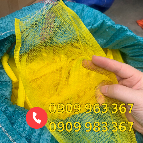 Cung cấp sỉ bao lưới đựng hành tỏi nhiều kích thước túi lưới nhựa màu vàng