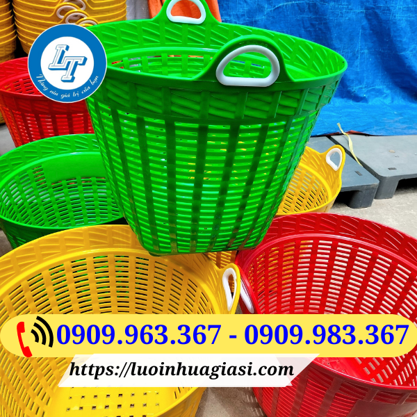 CUNG CẤP SỈ SỌT NHỰA TRÒN LỚN TPHCM sọt nhựa tròn xanh lá