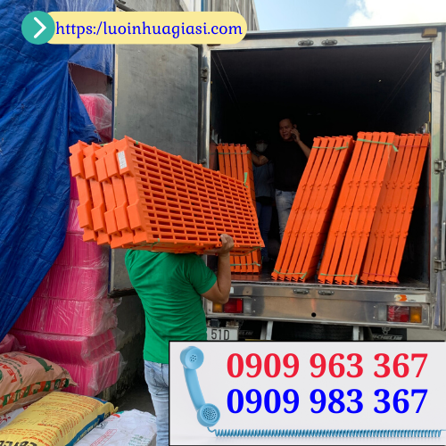 Tấm nhựa lót sàn nuôi dê cao cấp giá rẻ tấm sàn nhựa màu cam 40x120cm