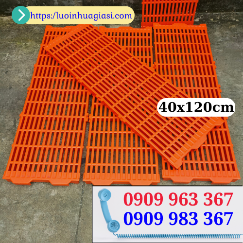 Cung cấp tấm nhựa lót sàn chăn nuôi giá rẻ HCM tấm sàn nhựa màu cam 40x120cm