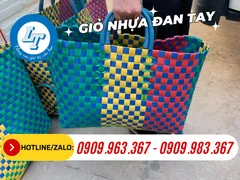 GIỎ ĐAN DÂY NHỰA CÓ QUAI XÁCH GIÁ RẺ XÀI BỀN