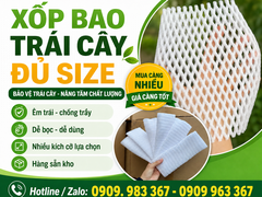 XỐP LƯỚI TRẮNG BAO QUẢ 15CM, 20CM, 25CM, 30CM GIÁ SỈ THEO KG