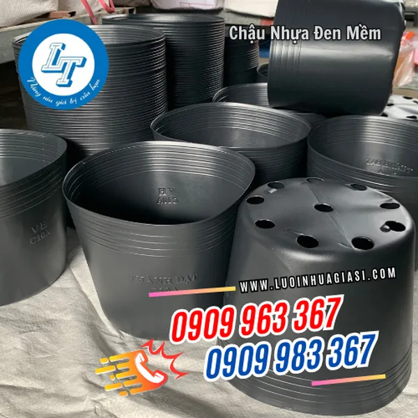 CHẬU NHỰA ĐEN MỀM