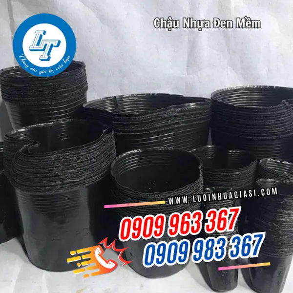 CHẬU NHỰA ĐEN MỀM