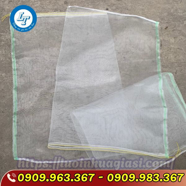 PHÂN PHỐI SỈ LƯỚI MÙNG TRẮNG CHO XƯỞNG GIA CÔNG TÚI BAO TRÁI túi lưới mùng bao trái cây
