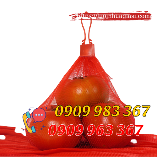 Túi lưới đóng hoa quả màu đỏ giá sỉ rẻ túi lưới nhựa màu đỏ