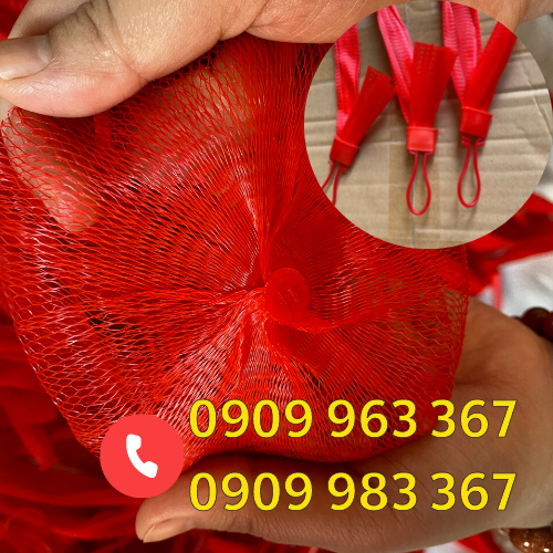 Túi lưới nhựa màu xanh, vàng, đỏ giá rẻ túi lưới nhựa màu đỏ