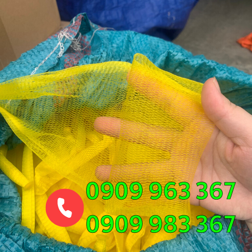 Túi lưới nhựa màu xanh, vàng, đỏ giá rẻ túi lưới nhựa màu vàng