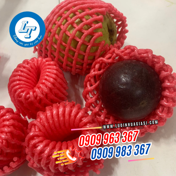 XƯỞNG CẮT NHUỘM XỐP LƯỚI BAO TRÁI CÂY GIÁ RẺ THEO YÊU CẦU xốp lưới bao vú sữa đỏ