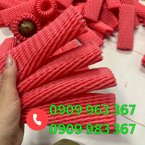 Xốp lưới bao trái cây giá sỉ rẻ xốp bao mận màu đỏ