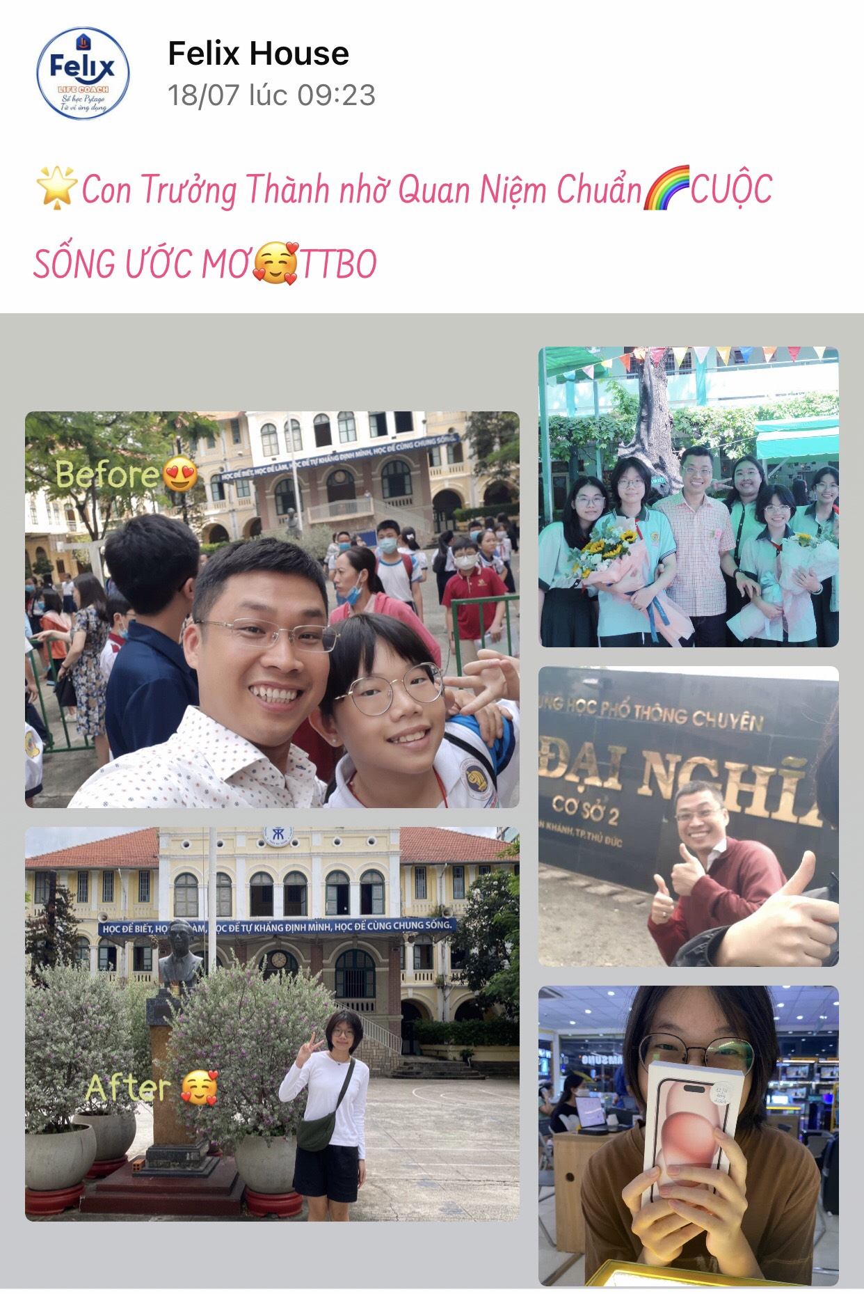 Con trưởng thành nhờ quan niệm chuẩn Con trưởng thành nhờ quan niệm chuẩn