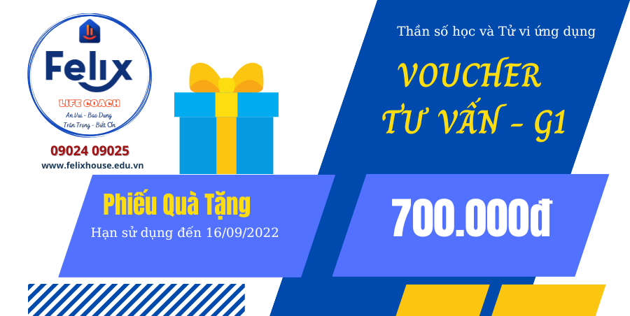 Quà tặng tháng 9 - Voucher 700.000d - Thần số học Felix Quà tặng tháng 9 - Voucher 700.000d - Thần số học Felix