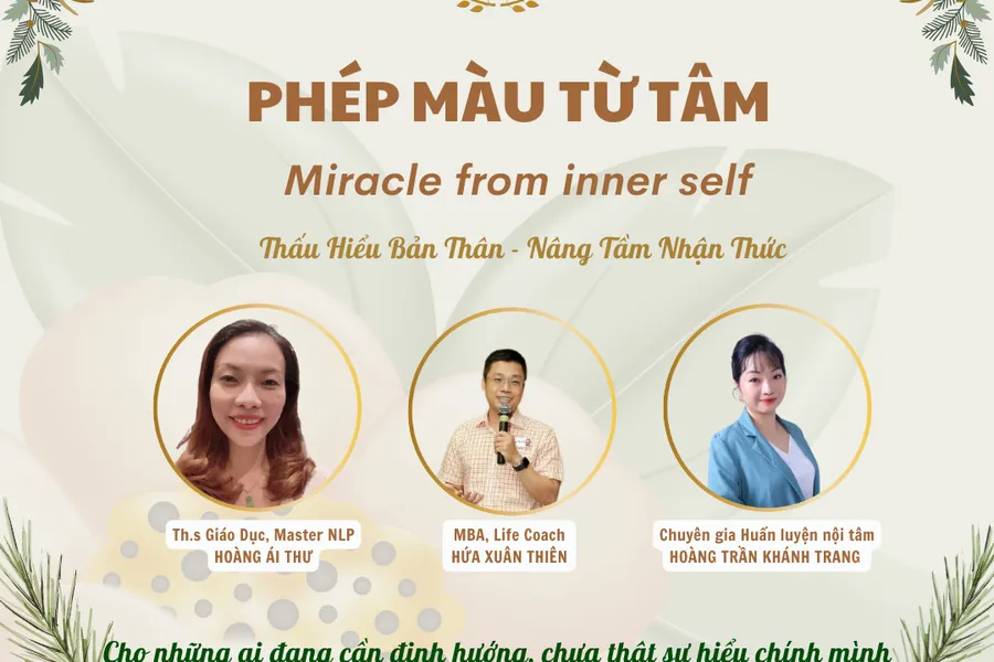 PHÉP MÀU TỪ TÂM khóa học 8 ngày, hàng tháng, học phí tùy tâm