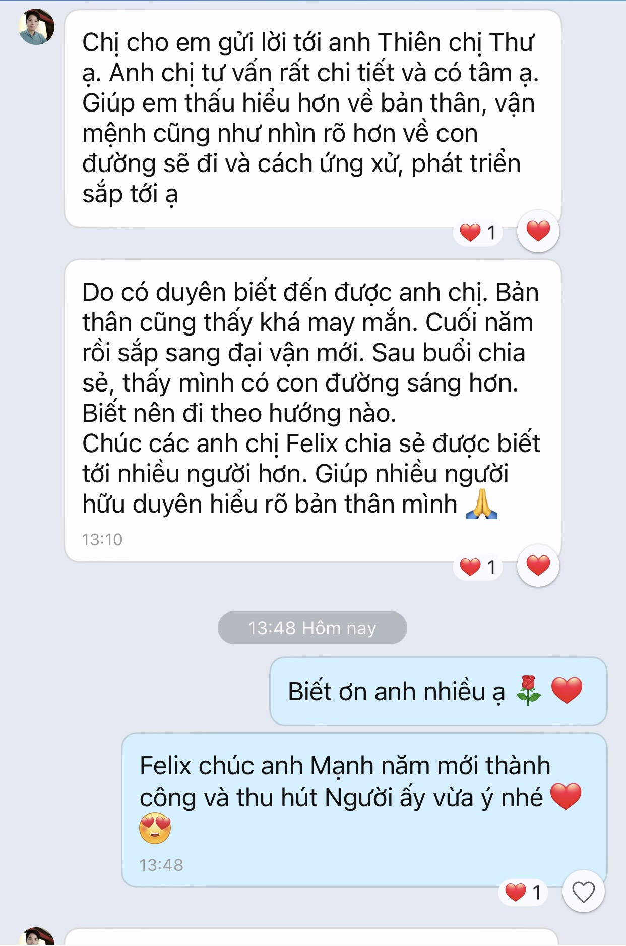 Cảm nhận khách hàng tử vi ứng dụng Felix