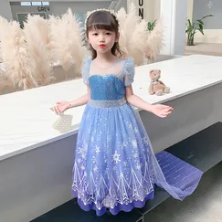 Váy Đầm Công Chúa Elsa Thu Đông Dài Tay Cho Bé Gái Màu Xanh Hồng  Shopee  Việt Nam