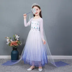 Váy Nữ hoàng Elsa tà dài  - Mẫu mới nhất 2020 (Frozen 2) SP CAO CẤP