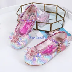 Giày búp bê Elsa đính đá lấp lánh cho bé gái 3-7 tuổi