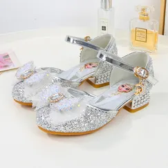 Giày công chúa Elsa đính đá nơ xinh xắn cho bé gái 3-8 tuổi mẫu mới 2023
