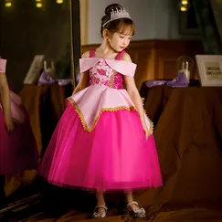 Váy Công chúa Aurora Màu hồng cao cấp cho bé gái 3-8 tuổi