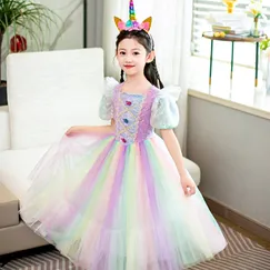 Váy công chúa Pony cầu vồng cho bé  từ 3-9 tuổi