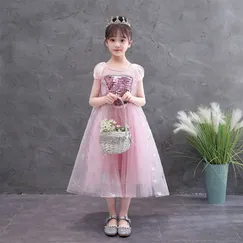 Váy elsa màu hồng siêu xinh cho bé - EV13