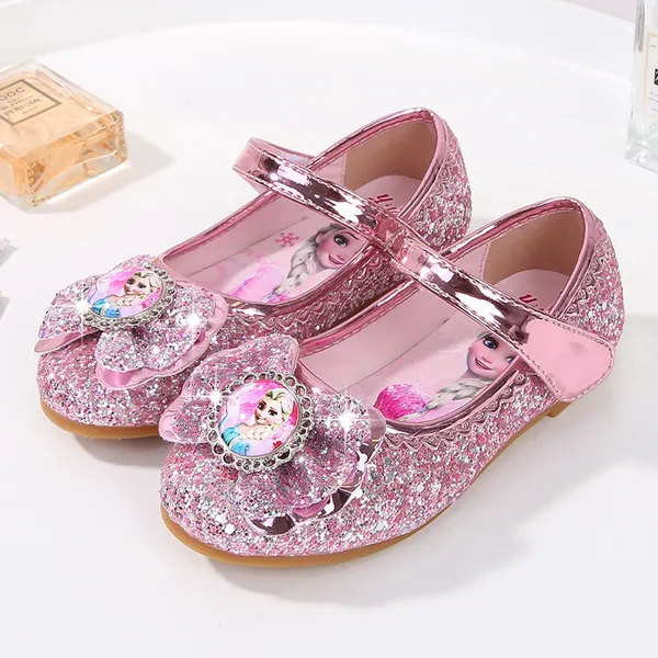 Giày búp bê công chúa Elsa cho bé gái 2-8 tuổi đính nơ elsa