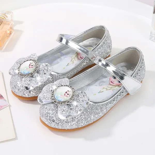 Giày búp bê công chúa Elsa cho bé gái 2-8 tuổi đính nơ elsa