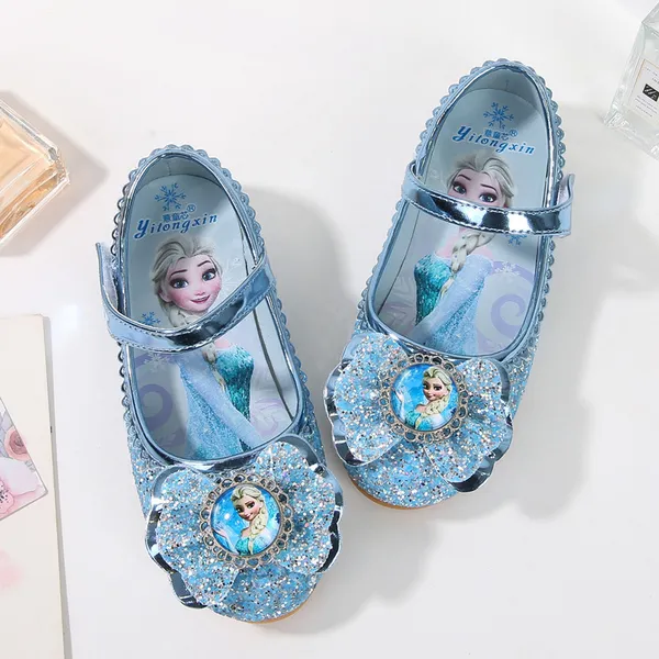 Giày búp bê công chúa Elsa cho bé gái 2-8 tuổi đính nơ elsa