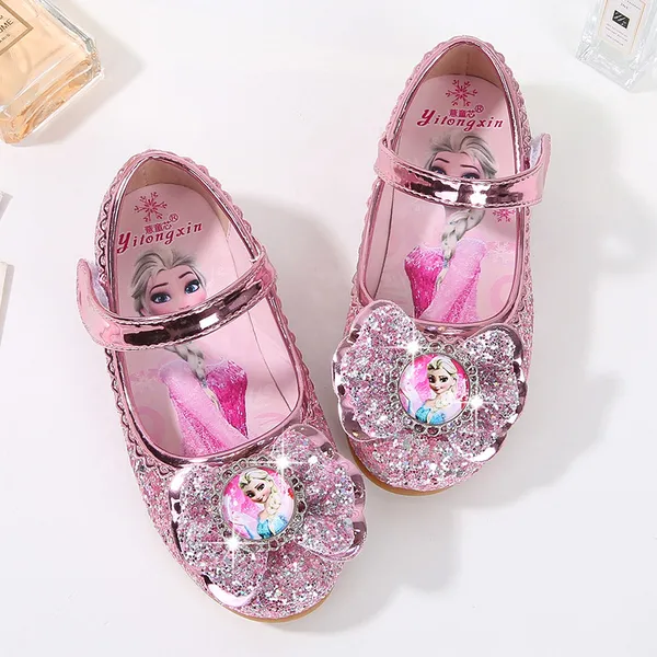 Giày búp bê công chúa Elsa cho bé gái 2-8 tuổi đính nơ elsa