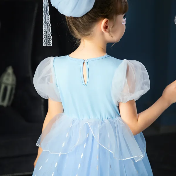 Váy công chúa Elsa màu xanh cho bé gái 3-9 tuổi - Mẫu mới Frozen 2