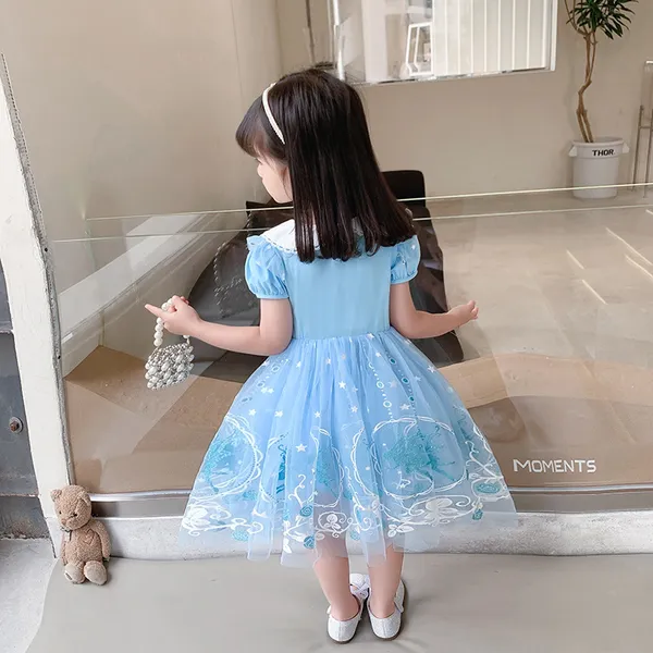 Váy elsa cho bé gái 3-9 tuổi xinh xắn với họa tiết công chúa elsa