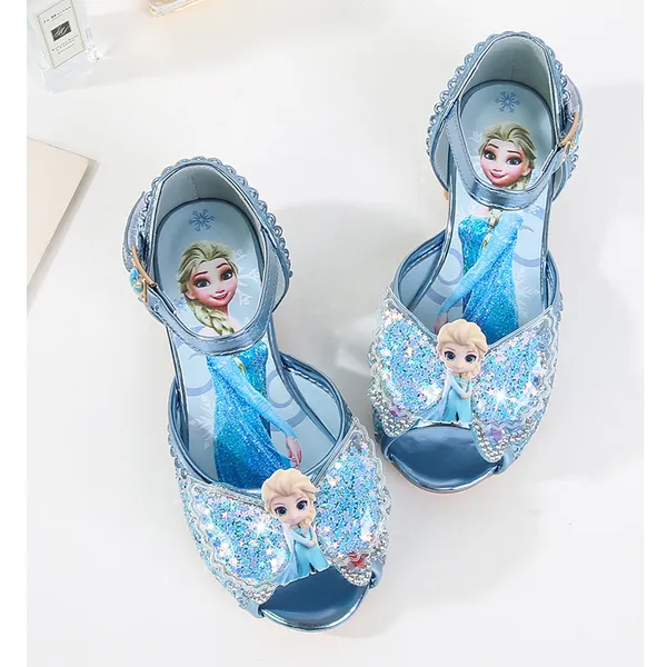 Giày cao gót công chúa Elsa đính đá, có hình công chúa elsa, cho bé gái từ 3-8 tuổi