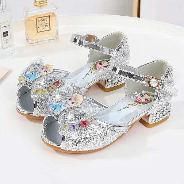 Giày cao gót công chúa Elsa đính đá, có hình công chúa elsa, cho bé gái từ 3-8 tuổi