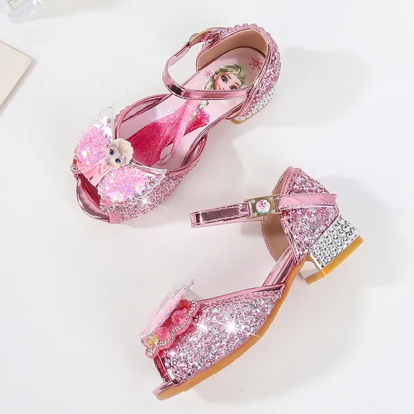 Giày cao gót công chúa Elsa đính đá, có hình công chúa elsa, cho bé gái từ 3-8 tuổi