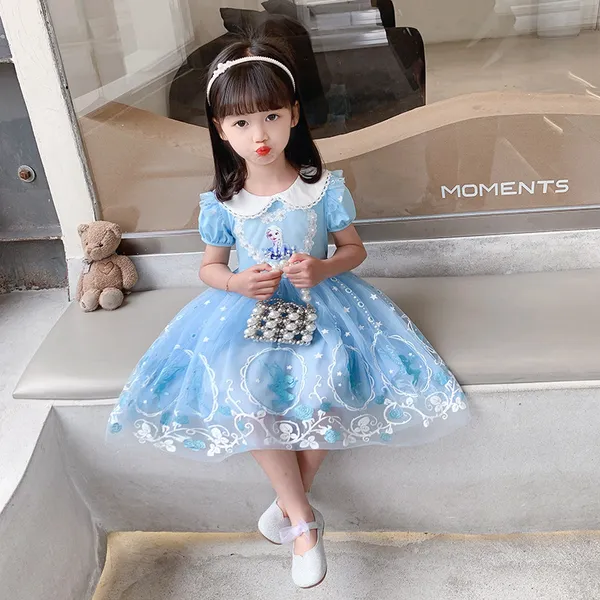 Váy elsa cho bé gái 3-9 tuổi xinh xắn với họa tiết công chúa elsa