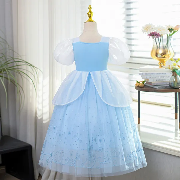 Váy công chúa Elsa, đầm công chúa Cinderella cho bé gái màu xanh Elsa