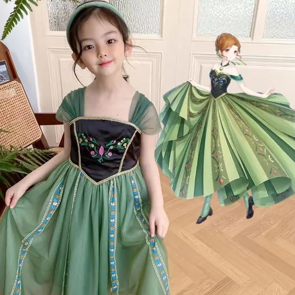 Váy công chúa Anna Elsa - Frozen cho bé gái 3-9 tuổi mẫu mới chất liệu vải mềm mại