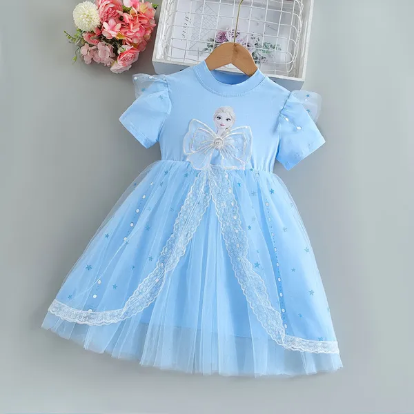 Váy đầm công chúa Elsa dễ thương cho bé gái 3-8 tuổi