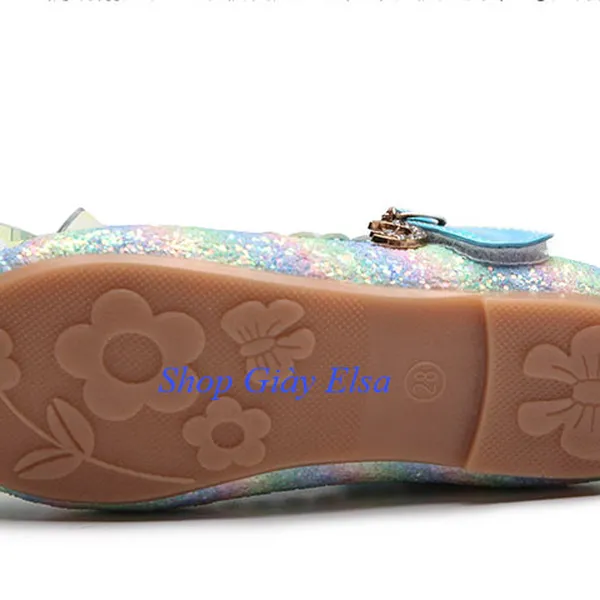 Giày búp bê Elsa đính đá lấp lánh cho bé gái 3-7 tuổi