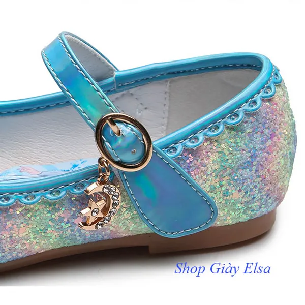 Giày búp bê Elsa đính đá lấp lánh cho bé gái 3-7 tuổi